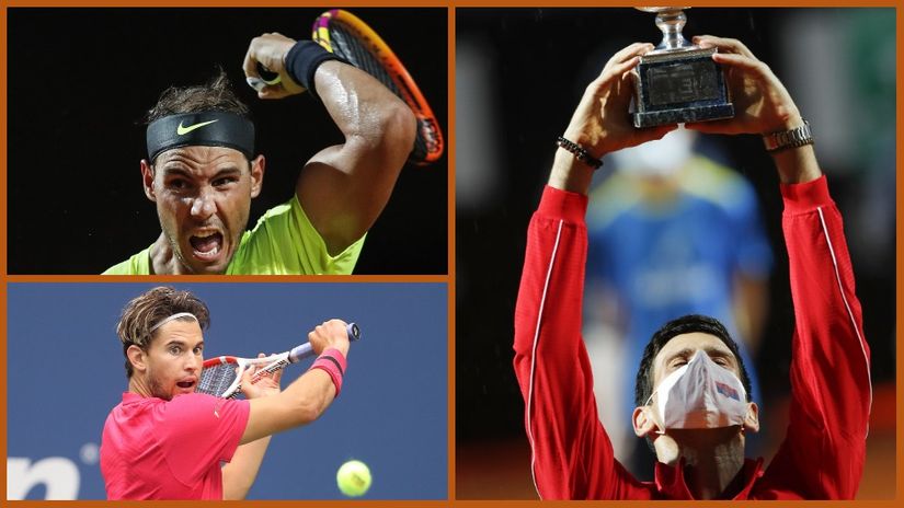 Nadal, Tim i Đoković (©AFP)