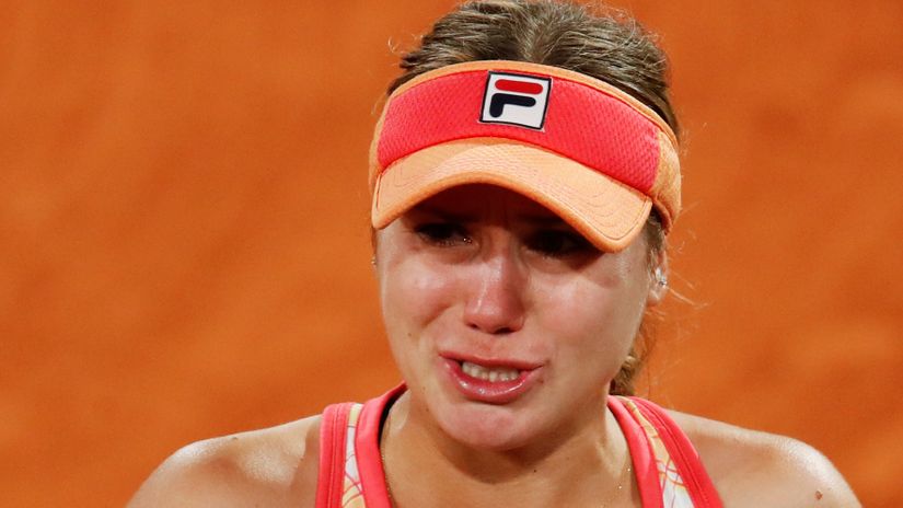 Sofija Kenin u suzama je proslavila pobedu u 4. rundi RG (©Reuters)
