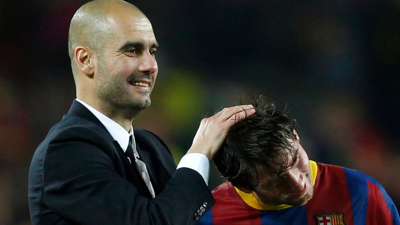 Pep Gvardiola i Lionel Mesi (©Reuters)