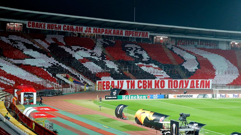 Ukrašena severna tribina stadiona Rajko Mitić (©Starsport)
