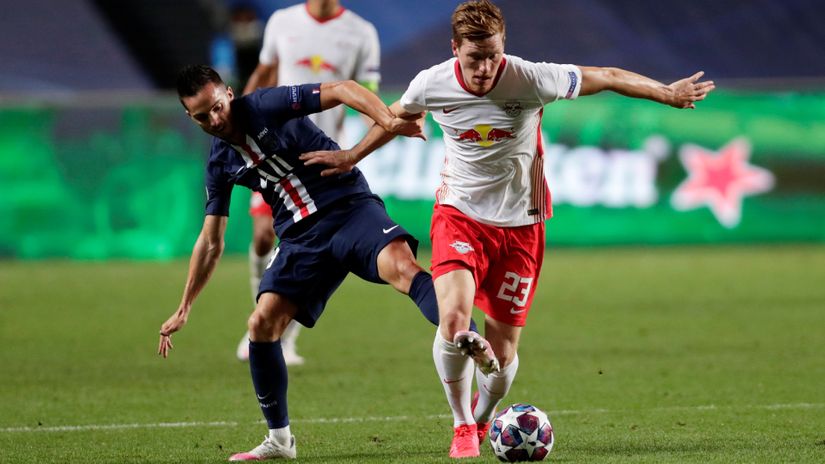 Pablo Sarabija (PSŽ) i Marcel Halstenberg (RB Lajpcig)