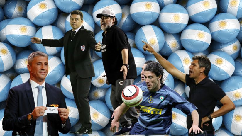 Ernan Krespo, Marselo Galjardo, Dijego Armando Maradona, Kili Gonzales i Marusio Pelegrino (©Shutterstock, ©AFP, ©Reuters)