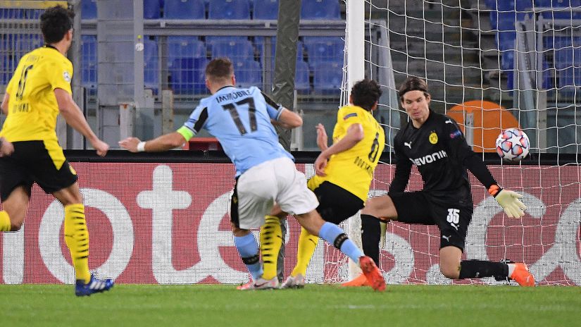 Čiro Imobile postigao je gol na Olimpiku protiv Dortmunda (©Reuters)