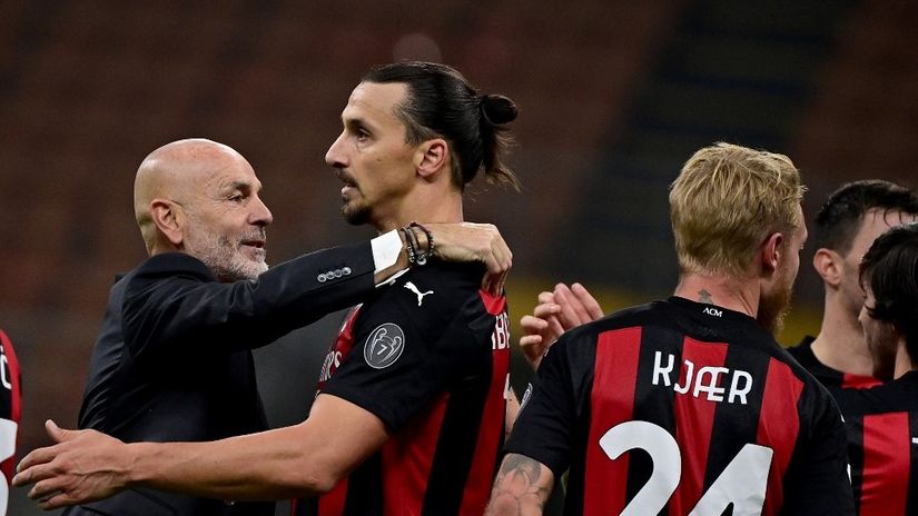 Pioli i Ibrahimović (Foto: AFP)