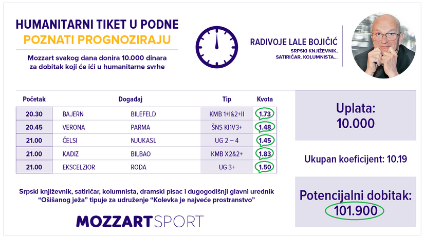 Aforističar Radivoje Lale Bojičić kao od šale overio plemeniti tiket