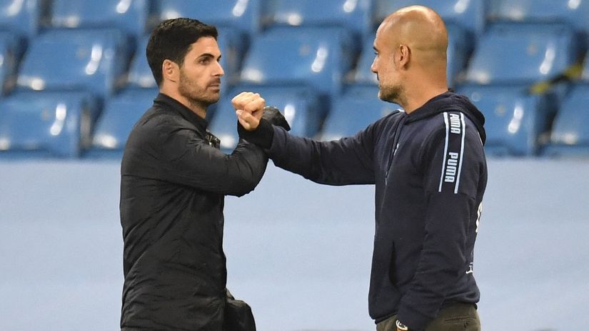 Arteta i Gvardiola (Foto: AFP)