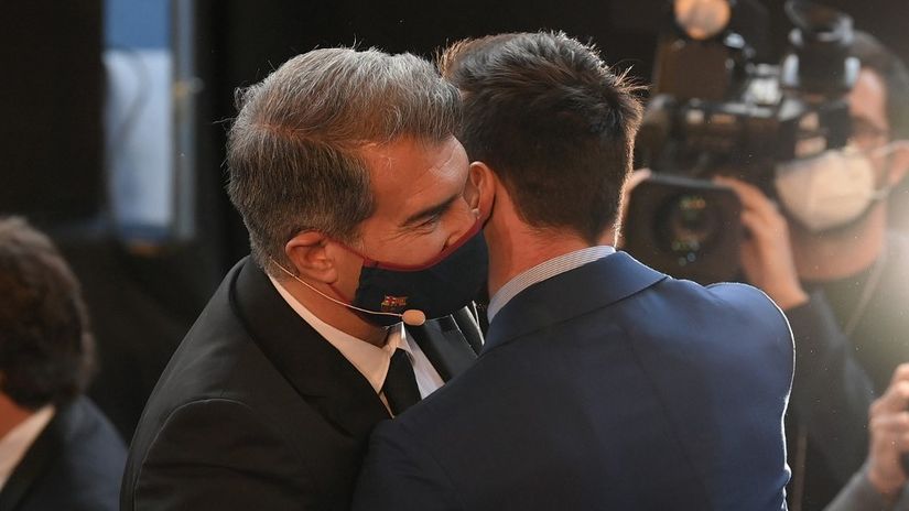 Đoan Laporta i Lionel Mesi (©AFP)