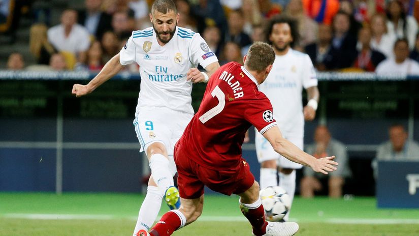 Karim Benzema (Real Madrid) i Džejms Milner (Liverpul)