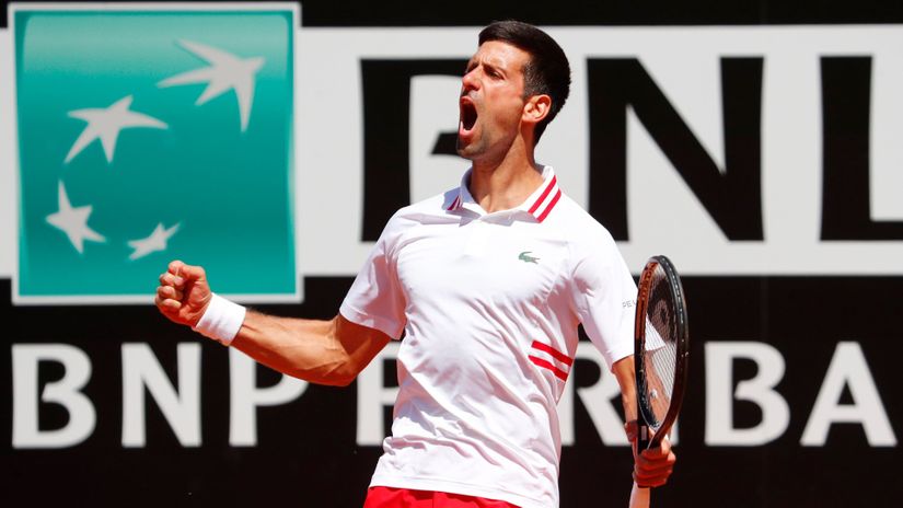 Novak Đoković slavi pobedu (@Reuters)