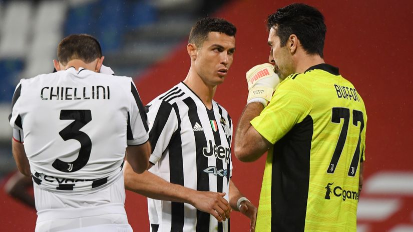 Đorđo Kjelini, Kristijano Ronaldo i Đanluiđi Bufon (©Reuters)
