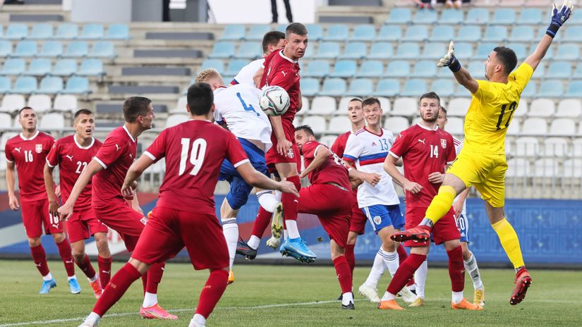 Fudbaleri Srbije na prijateljskoj utakmici sa Rusijom (©Starsport)