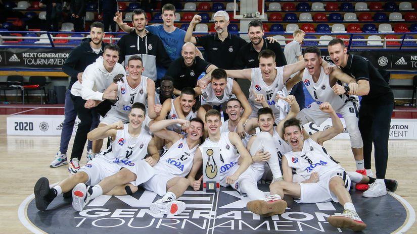 Juniorski tim Partizana koji je osvojio turnir Evrolige u Beogradu 2020. (MN press) 