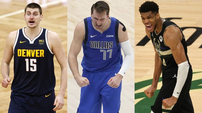 Jokić, Dončić i Adetokunbo (AFP)