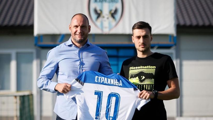 Jovanović i sportski direktor Krstić (© FK Žarkovo)