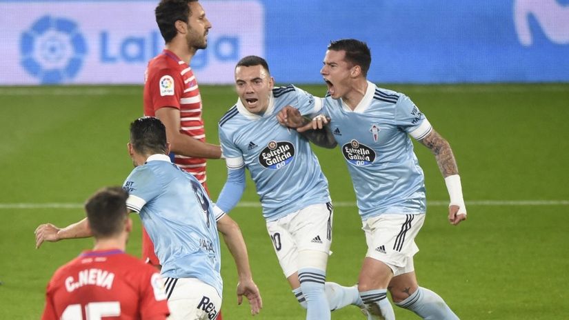 Noloto, Jago Aspas i Santi Mina (© AFP)