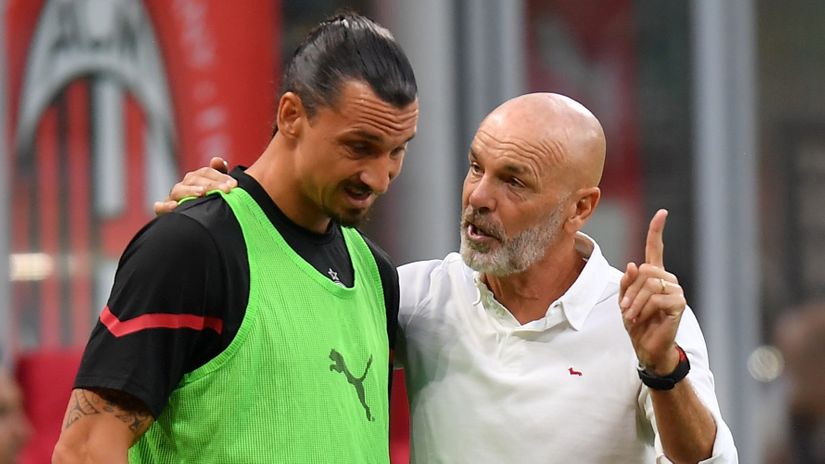 Zlatan Ibrahimović i Stefano Pioli (Reuters)