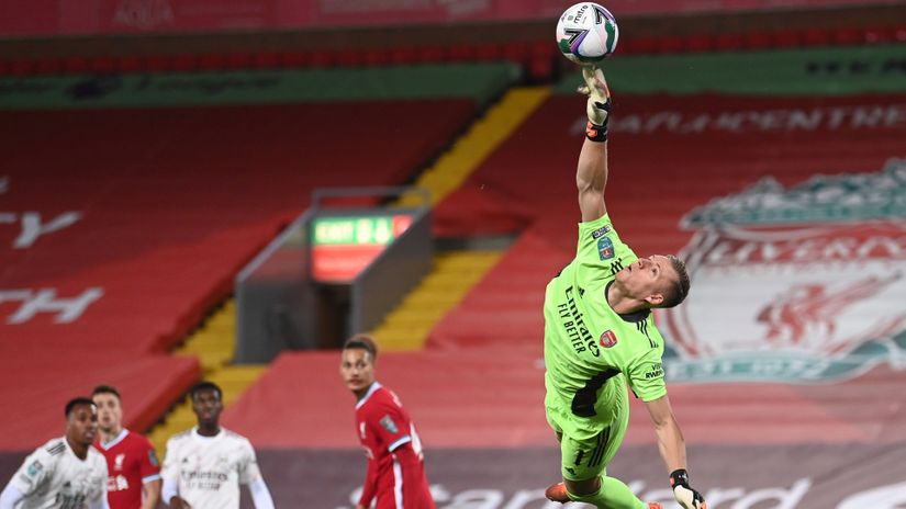 Detalj sa prethodnog meča na Enfildu između Liverpula i Arsenala (©Reuters)