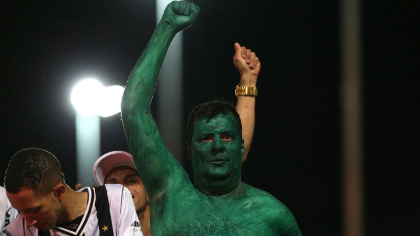 Navijač Atletiko Mineira ofarban kao strip junak Hulk (Reuters)