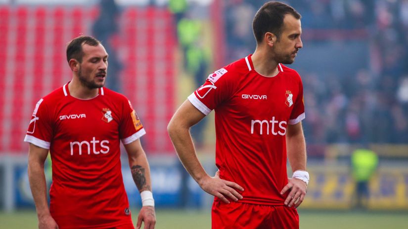Fudbaleri Napretka Mlađan Stevanović i Petar Đurićković (Foto: MN Press)