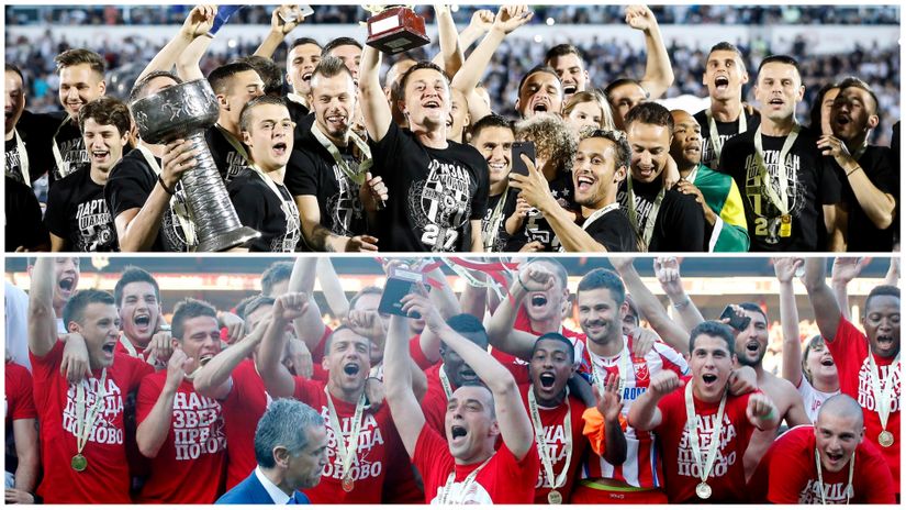 Partizanova proslava 2017. i Zvezdina 2014. godine, Foto: Starsport