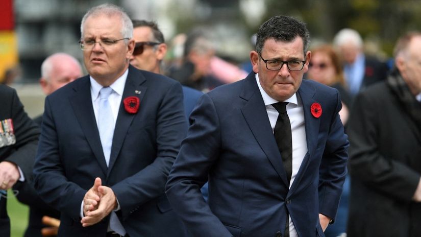 Premijer Australije Skot Morison i premijer Viktorije Danijel Endrjuz (© AFP)