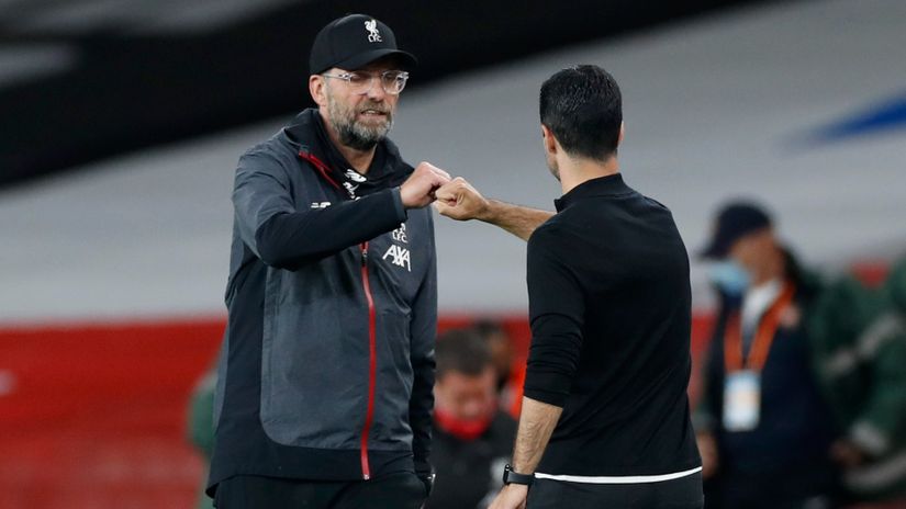 Mučili se sa sastavom: Jirgen Klop i Mikel Arteta (©Reuters)