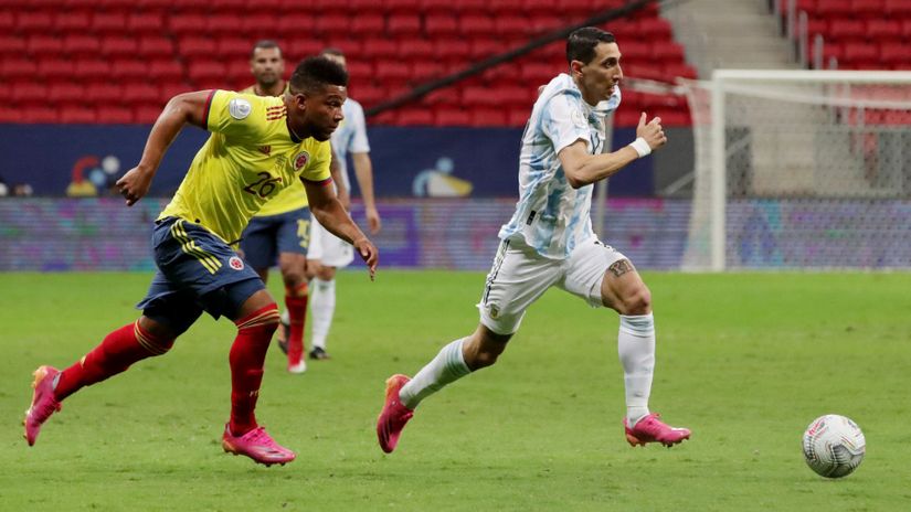 Frank Fabra (Kolumbija) i Anhel di Marija (Argentina)