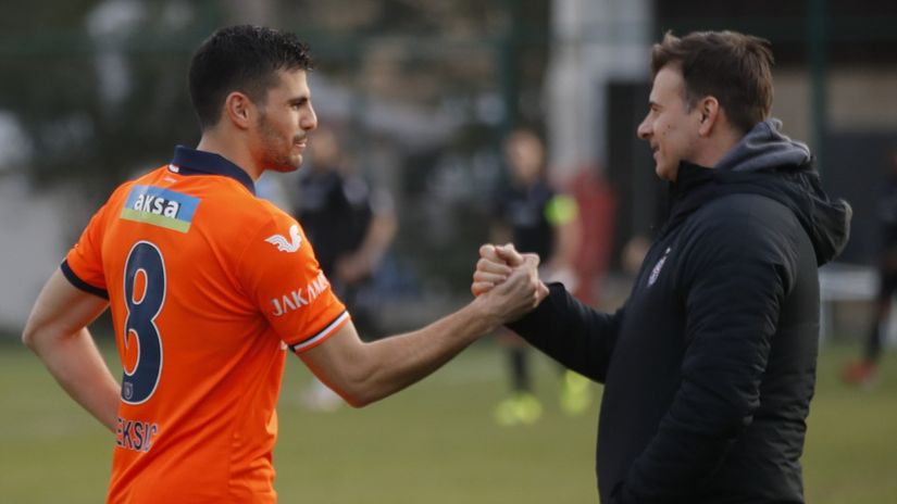 Danijel Aleksić i Aleksandar Stanojević uoči prijateljskog meča (©FK Partizan)