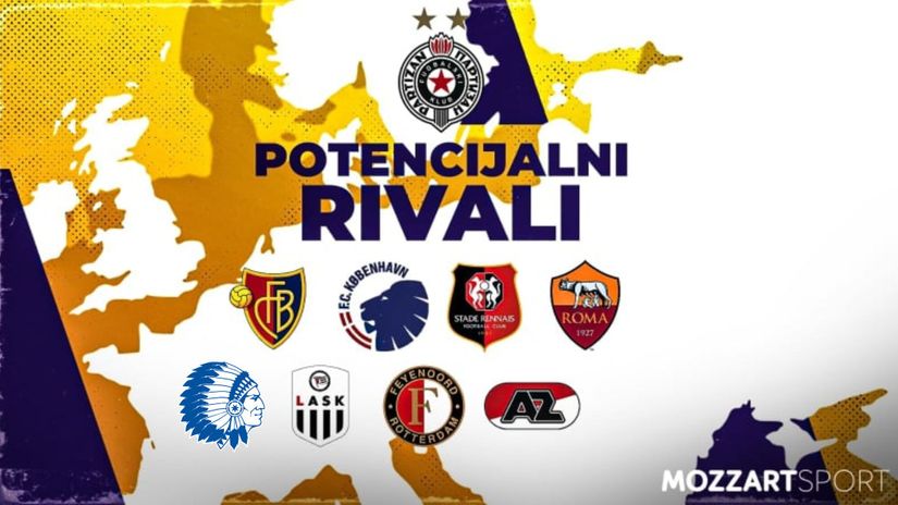 Skener Partizanovih osam mogućih rivala na žrebu: Samo ne Roma i pogotovo Ren, poželjni su Jovičić i drugovi