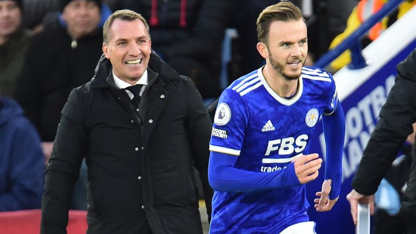 Brendan Rodžers i Džejms Medison (©Reuters)