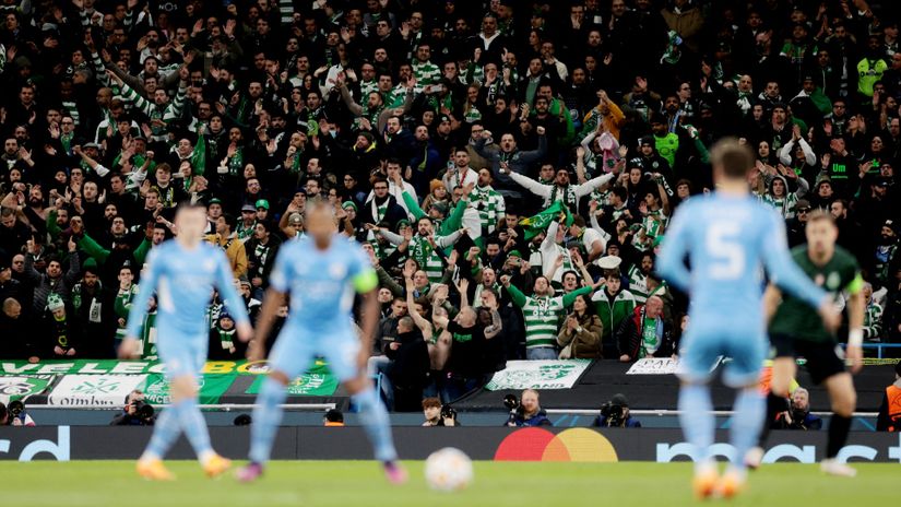 Navijači Sportinga na Etihadu (©Reuters)