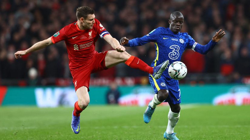 N'Golo Kante (desno), vezista Čelsija (©Reuters)