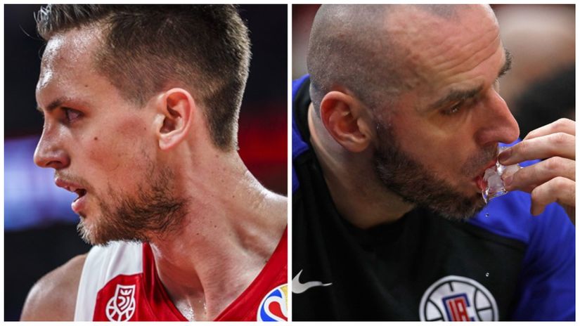 Mateuš Ponitka i Marćin Gortat (Foto: fiba.basketball; AFP)