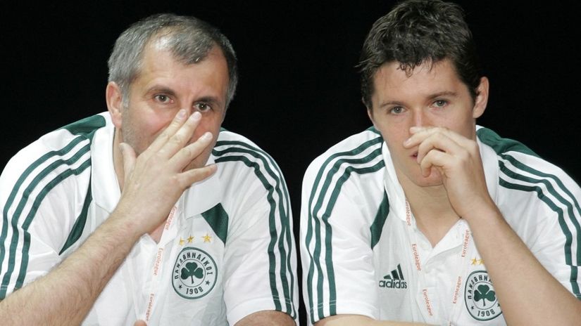 Željko Obradović i Jaka Lakovič (© AFP)