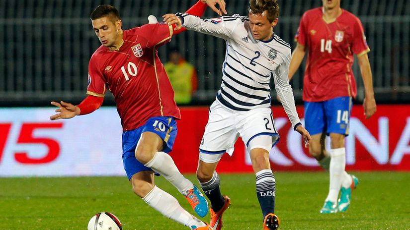 Dušan Tadić (Srbija) na utakmici sa Danskom