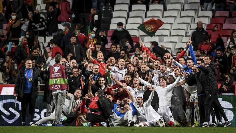 Slavlje fudbalera Srbije u Lisabonu (©AFP)