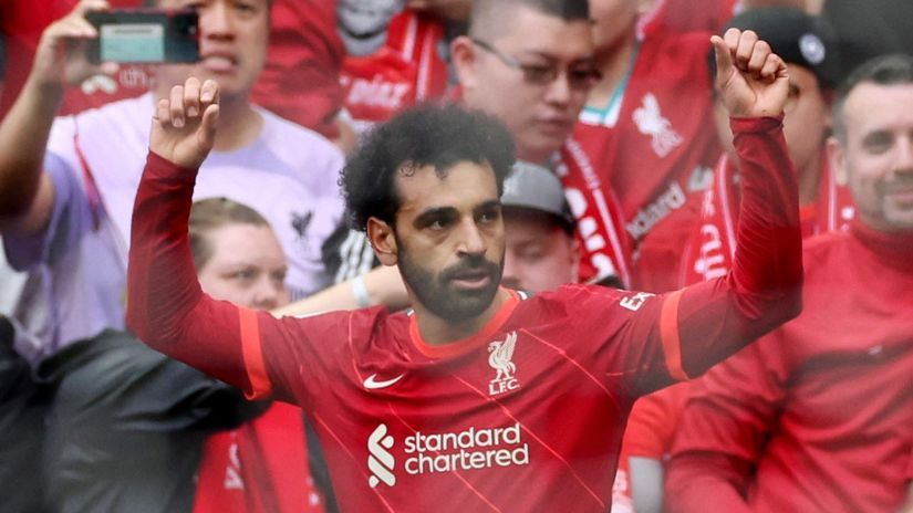 Mohamed Salah sa navijačima Liverpula (©Reuters)