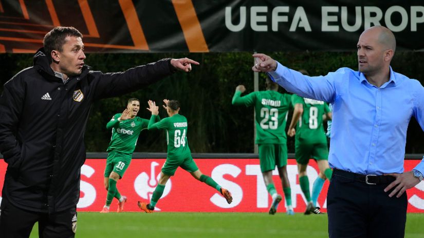 Saša Ilić, Slavko Matić i fudbaleri Ludogoreca (©Starsport, ©Reuters)