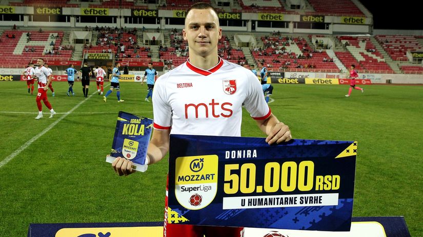 Nikola Štulić još jednom najbolji igrač kola Mozzart Bet Superlige: 50.000 dinara ponovo uplatio za lečenje malog Todora