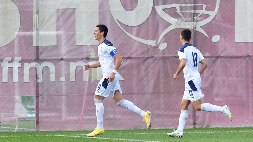 Marko Lazetić proslavlja gol protiv Makedonije (©MN Press)