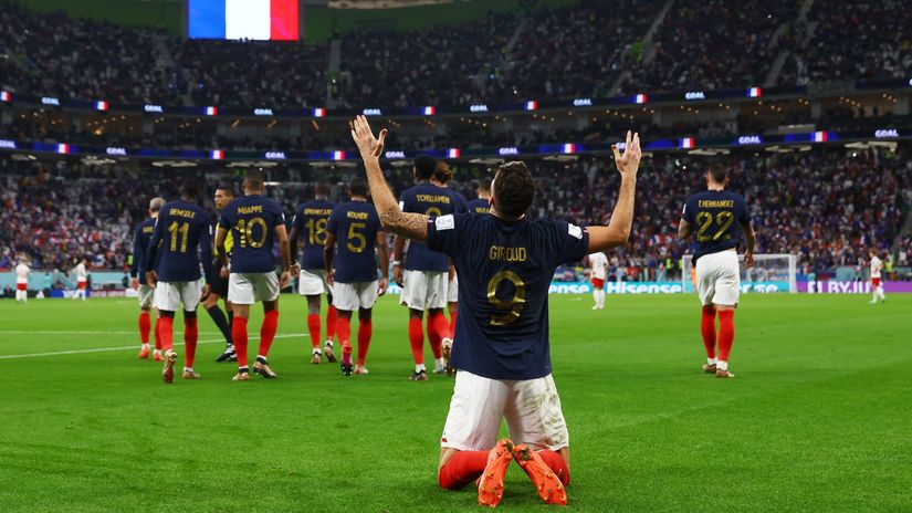 Olivije Žiru nakon rekordnog 52. gola za reprezentaciju Francuske (Reuters)