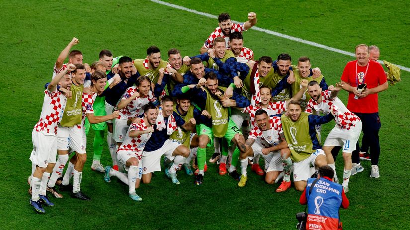 Hrvatska posle pobede nad Belgijom (©Reuters)