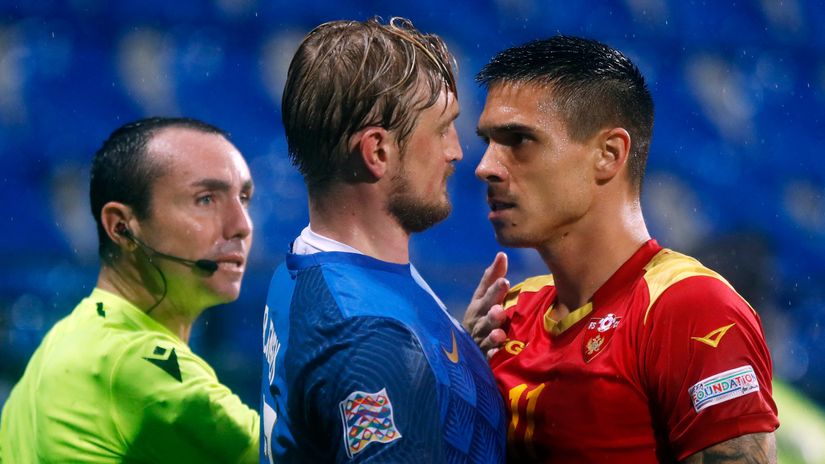 Đurđević u svađi sa Jensenom, detalj sa utakmice Lige nacija (©Reuters)