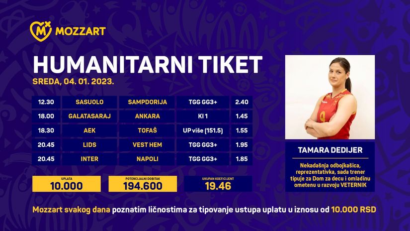 Humanitarni tiket u podne: Tamara Dedijer tipuje za Dom za decu i omladinu ometenu u razvoju Veternik