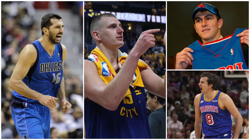 Nikola Jokić, Peđa Stojaković, Darko Miličić i Nemanja Bjelica (©AFP, ©Reuters)