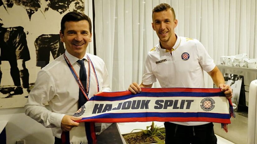 Arhivska slika prilikom Perišićeve posete Hajduku (NK Hajduk)
