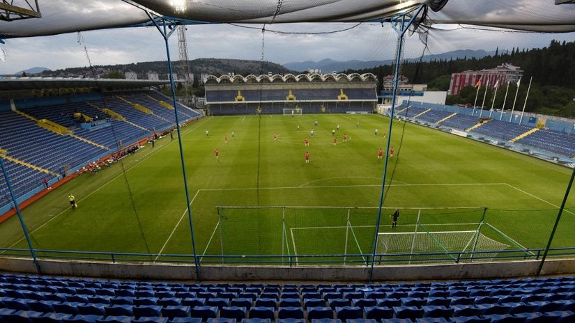 Stadion Budućnosti iz Podgorice, jedini u Crnoj Gori koji ima veći kapacitet od 5.500 mesta (©AFP)