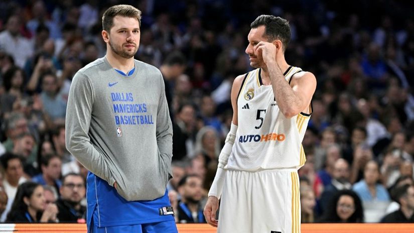 Luka Dončić i Rudi Fernandez (Foto: AFP)