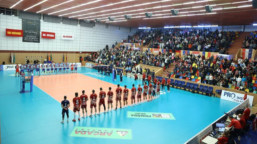Detalj sa meča Arkada Galati - Olimpijakos (©CEV)