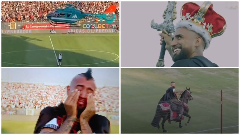 Kralj se vratio! Arturo Vidal kao Lepa Brena – helikopterom stigao na stadion, pa na konju napravio krug oko terena (VIDEO)